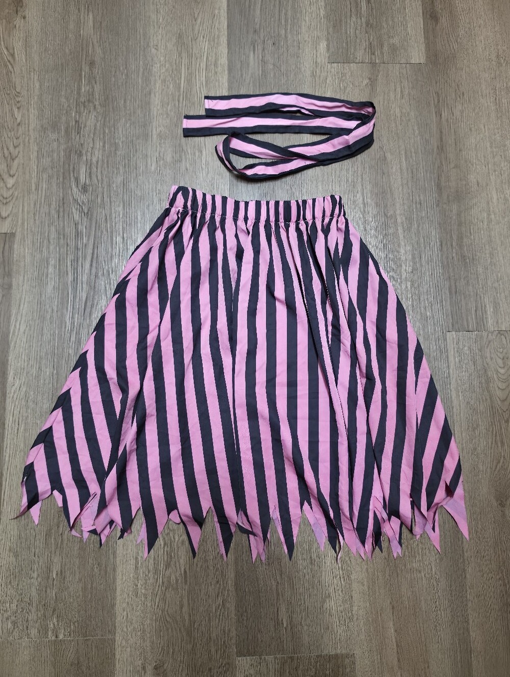 Pink Pirate Striped Skirt- Hand Dyed